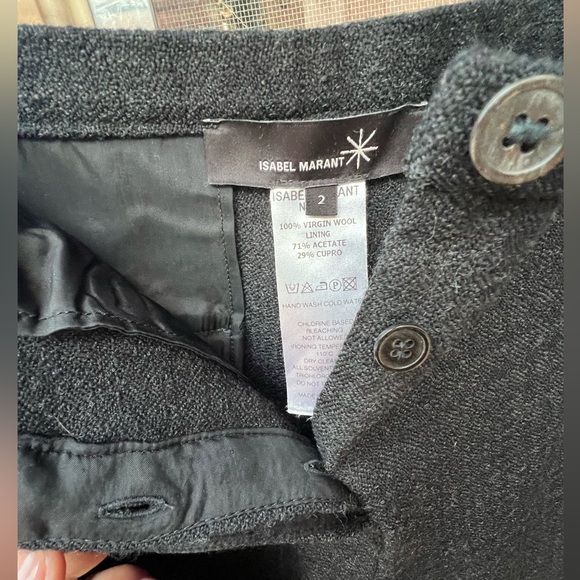 Isabel Marant 100% virgin wool charcoal trousers sz 2 - Picture 5 of 12